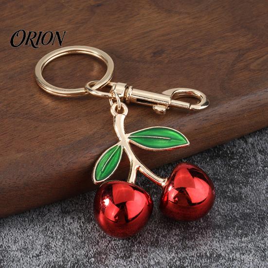 Women Purse Charms Double Cherry Keychain for Women, Golden Plated Alloy Car Key Ring, Decorative Charm Pendant Handbags Backpacks Purses Aesthetic