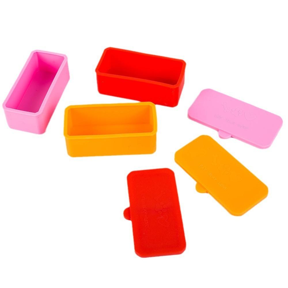2pcs Silicone Lunch Box Divider Reusable Salad Dressing Container Ice Cube Mold  Picinc