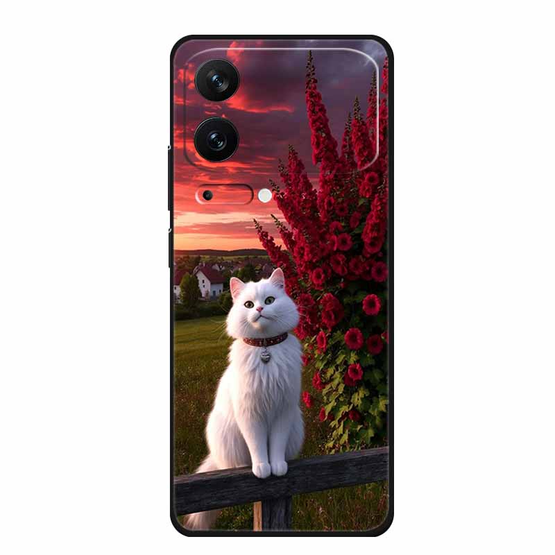 For Xiaomi 17 Pro 2025 Phone Case Fashion Flowers Black Silicone TPU Soft Coque For Xiaomi Mi 17 Pro Max Back Cover Case Shell