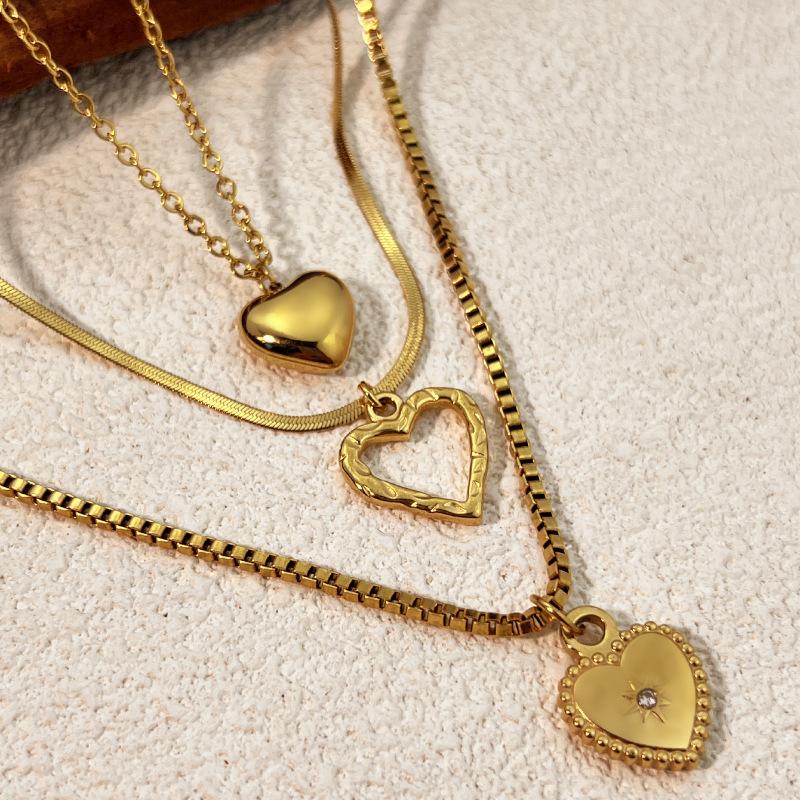 Fashion Stainless Steel Heart-shaped Necklace Collarbone Chain for Women Gifts Accessories