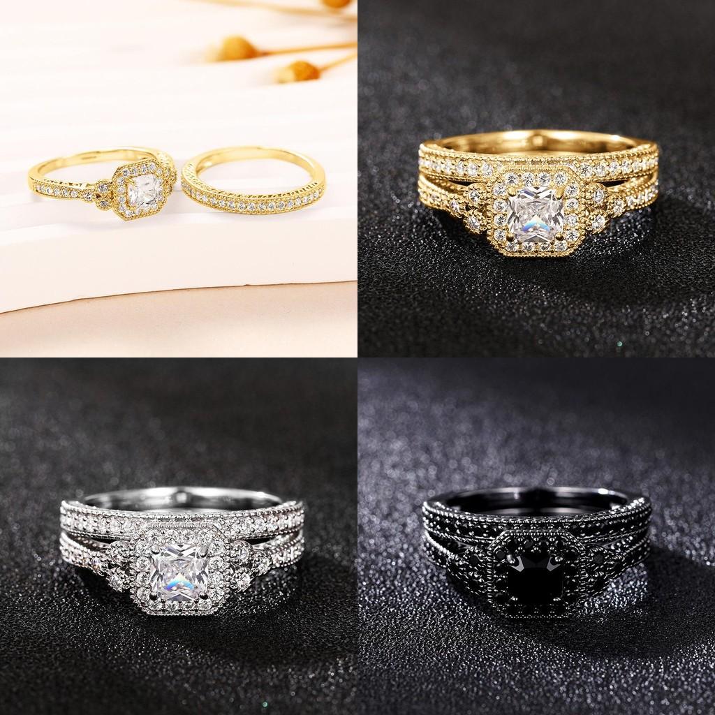 Luxe Copper Ring For Women With Beautifully Crafted Zircon Inlays In White Gold Yellow Gold And Black Gold Available In Multiple Sizes For Fall 2024