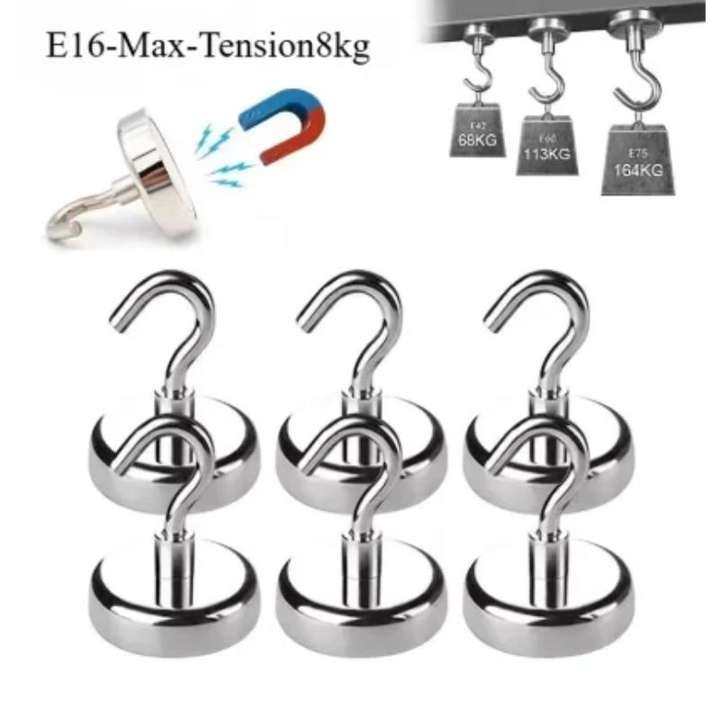 30pcs Premium Stainless Steel Magnetic Hooks Multi-Purpose Home Kitchen Storage Hook Hole-Free Strong Magnetic Holder