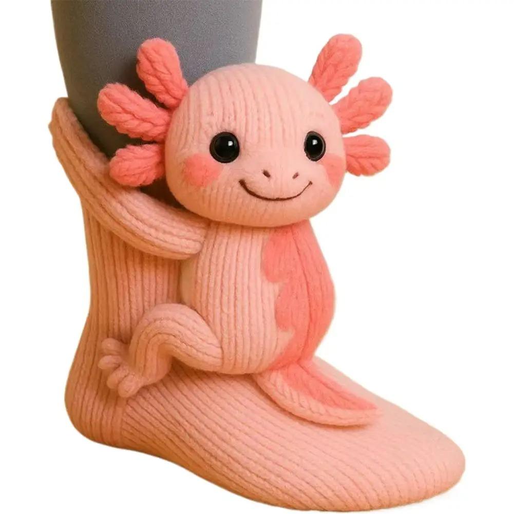 3D Pletené Zvířecí Ponožky Roztomilé Podlahové Ponožky Ručně Háčkované Dvojvrstvé Teplé Ponožky s Roztomilými Zvířátky Králíkem a Pandou Vánoční Dárky