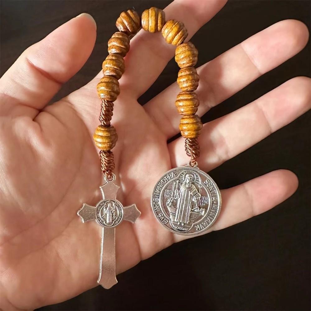 Prayer Saint Benedict Medal Blessing Saint Benedict Rosary Wooden Prayer Beads  Prayerful Catholic