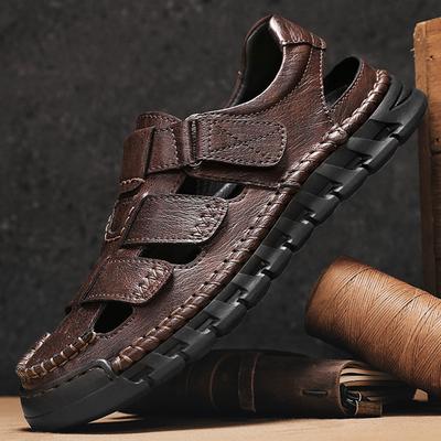 Herrensandalen Große Größe Handgefertigte Sandalen Atmungsaktive Casual Sneakers Sandalen für Männer