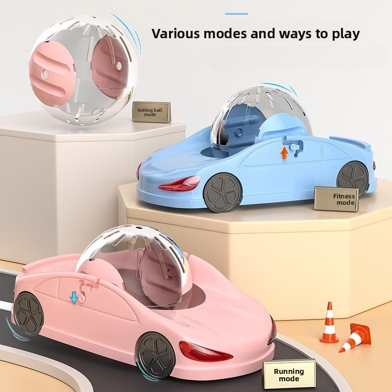 Hamster Running Ball Extra Large Transparent Rolling Toy Car Exercise Wheel For Small Pets Ferrets Golden Bear Sports Design rosa