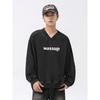 Wassup Trendy Brand Washed Vintage Heavyweight Sweatshirt for Men, Spring and Autumn 2025 New Style, Large V-Neck American-Style Loose Top