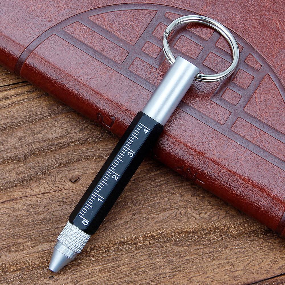 Multifunction Tool Pen Six-in-One Metal Pen Screwdriver Hexagonal Touch Screen Carabiner Small Scale Ballpoint Pen