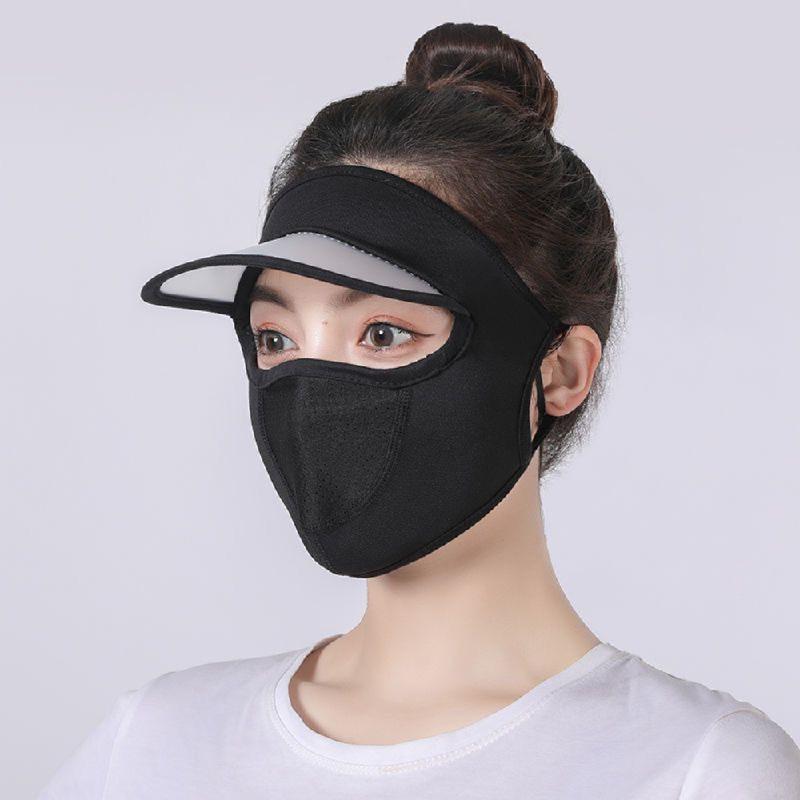 Sonnenschutz-Linsenmaske, abnehmbar, für Damen, Frühling und Sommer, Anti-Ultraviolett-Sonnenschutz, Fahrradfahren, staubdicht, verstellbare Hutmaske