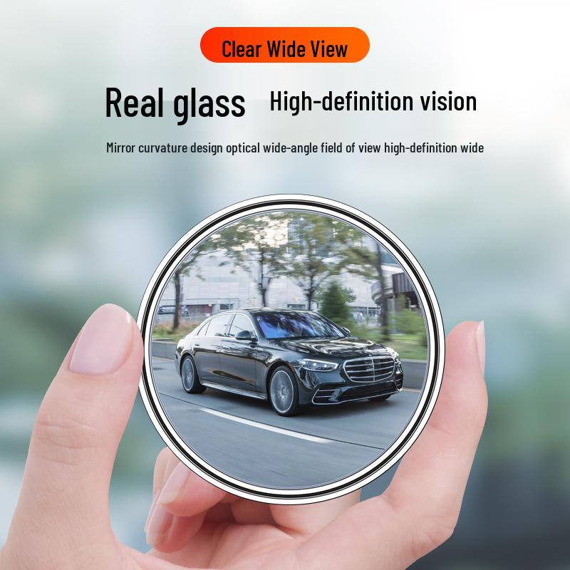 Adjustable 360° Glass Blind Spot Mirror: Wide-Angle Rearview Adhesive for Cars