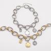 European & American Style Braided Chain Necklace with Coin Alloy Pendant