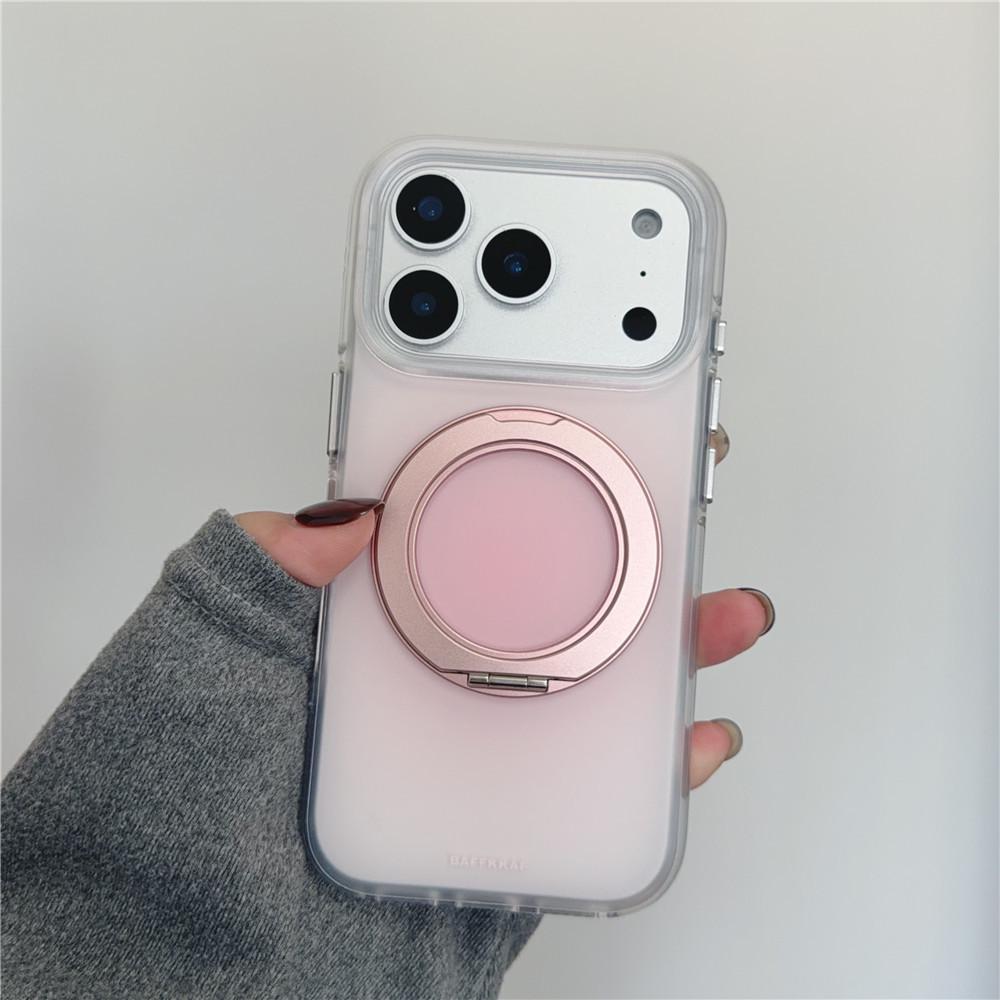 Minimalist Gradient Magnetic Bracket for Apple 17 Pro Max/15 Pro/16 Pro, Solid Color Korean Style Phone Accessory