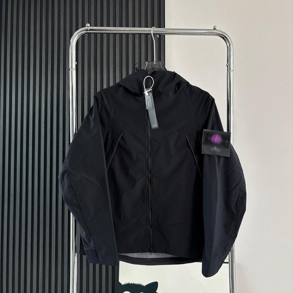 Stone Men's Hooded Windproof Workwear Jacket - American Style for Spring and Autumn