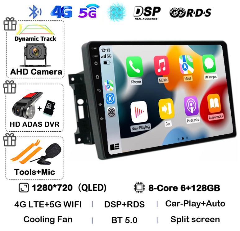 Android 14 Auto Car Radio For Jeep Compass Grand Cherokee Wrangler Chrysler Sebring Town Country Dodge Charger Multimedia Player