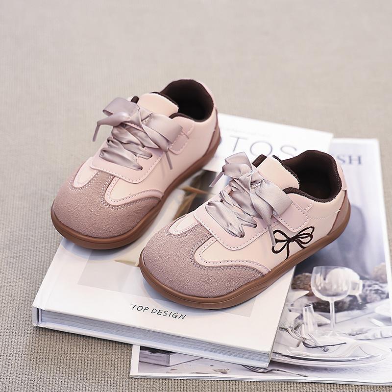 

Girls German training shoes, children s sports sneakers, spring and autumn new models, fashionable for toddlers and older children, ballet style 23 розовый