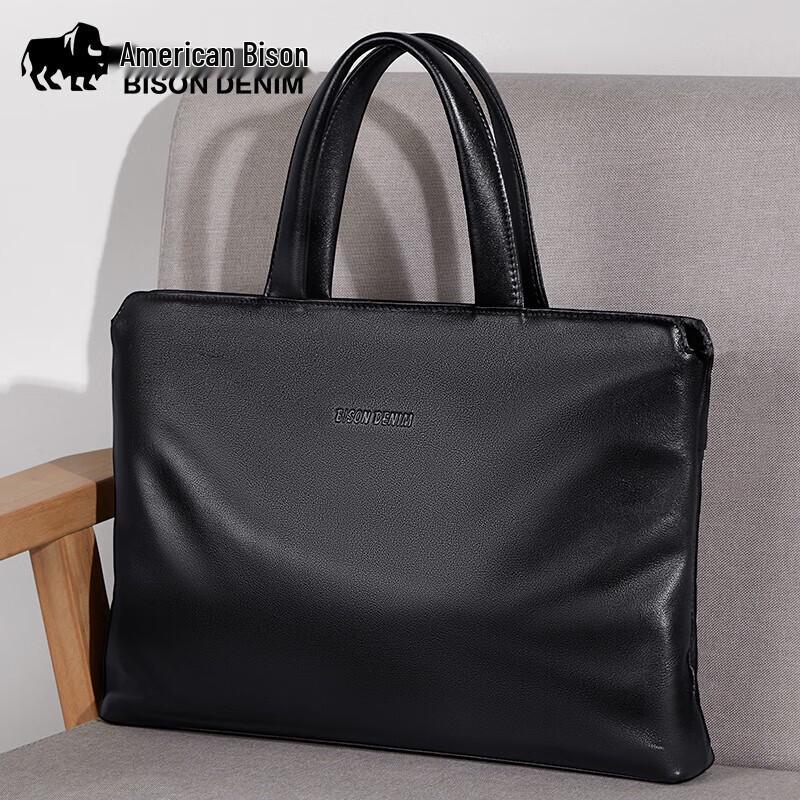 Men s Genuine Leather Business Briefcase Large 14.8 inch