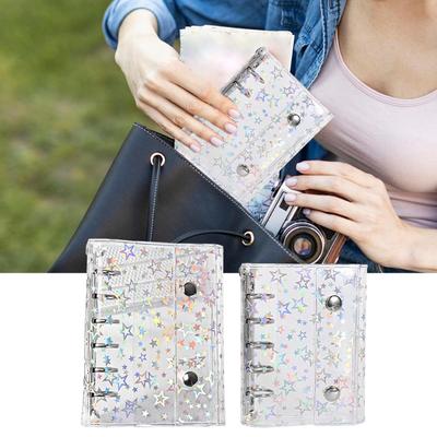 Personal Organizers Protection Binder Sleeves PVC Personal Journal Storage Binder With Star Pattern for Teens Girls Youth Kid