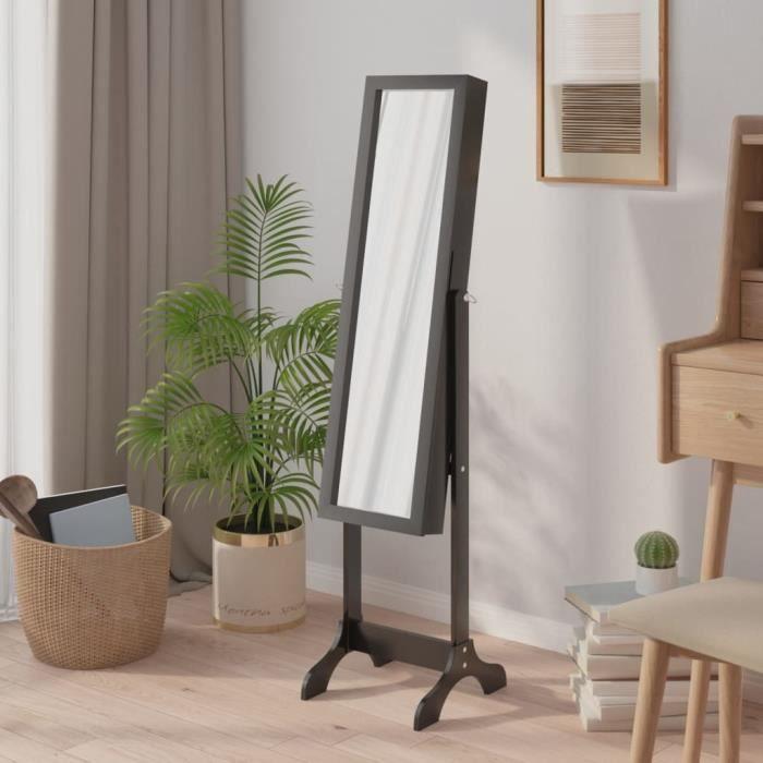 VidaXL Miroir sur pied noir 34x37x146 cm 351764