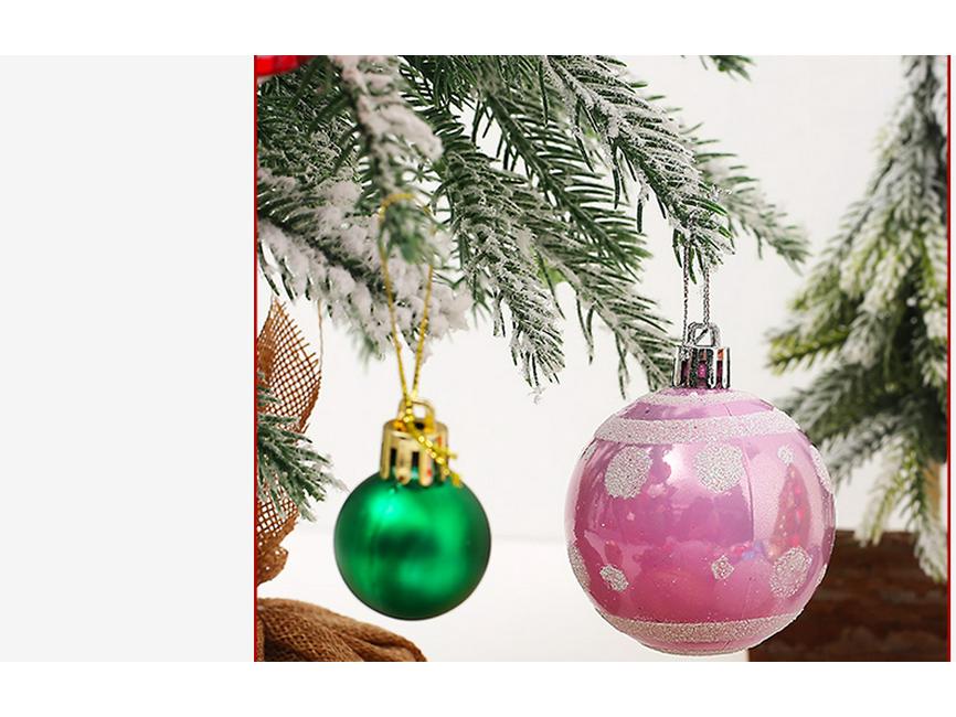6CM Electroplated Irregular Painted Christmas Ball Ornaments Gift Box Set - Tree Hanging Decorations