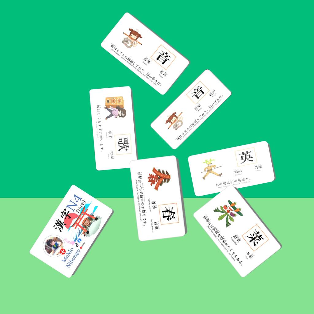 MoMo Nihongo JLPT N4 Kanji Flashcards Japanese Language Proficiency Test with English