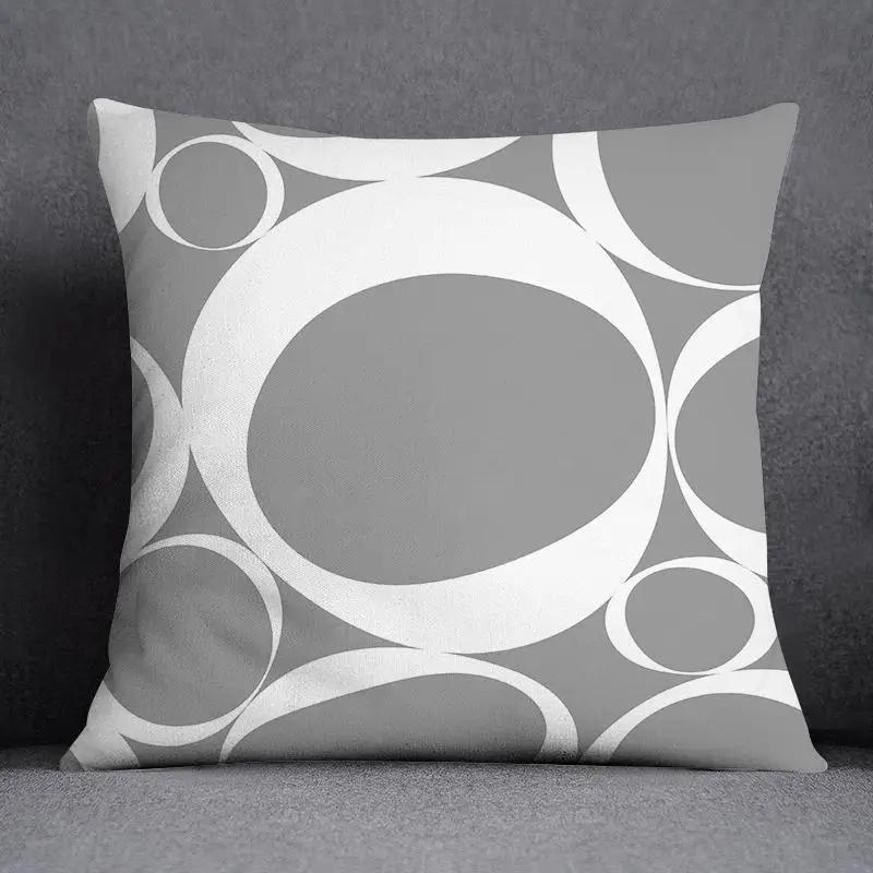 Pillowcase Home Office Decor Cushion Cover Grey Low White Floral Pattern