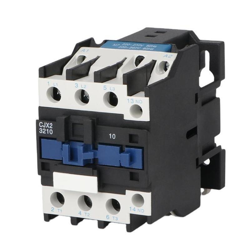 220V CJX2-3210 Electrical Contactor for Controlling Switching Within an Circuit, with Plastic Housing and Clear Model Identification, 1 Pc