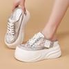 Little White Shoes Women's New Mesh Semi-slip Breathable Casual Board Shoes Versatile Platform Sole Inner Height Increase Women's Shoes