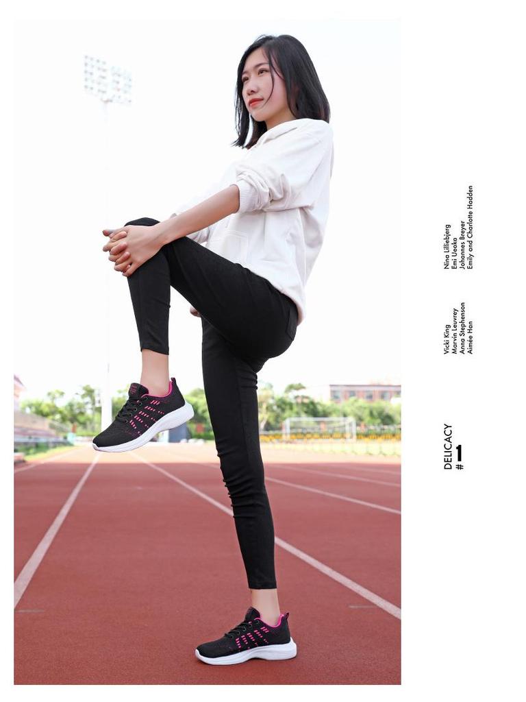 Quanzhou Women's Mesh Breathable Sneakers - Soft Sole Casual Travel & Running Shoes for Military Training Students
