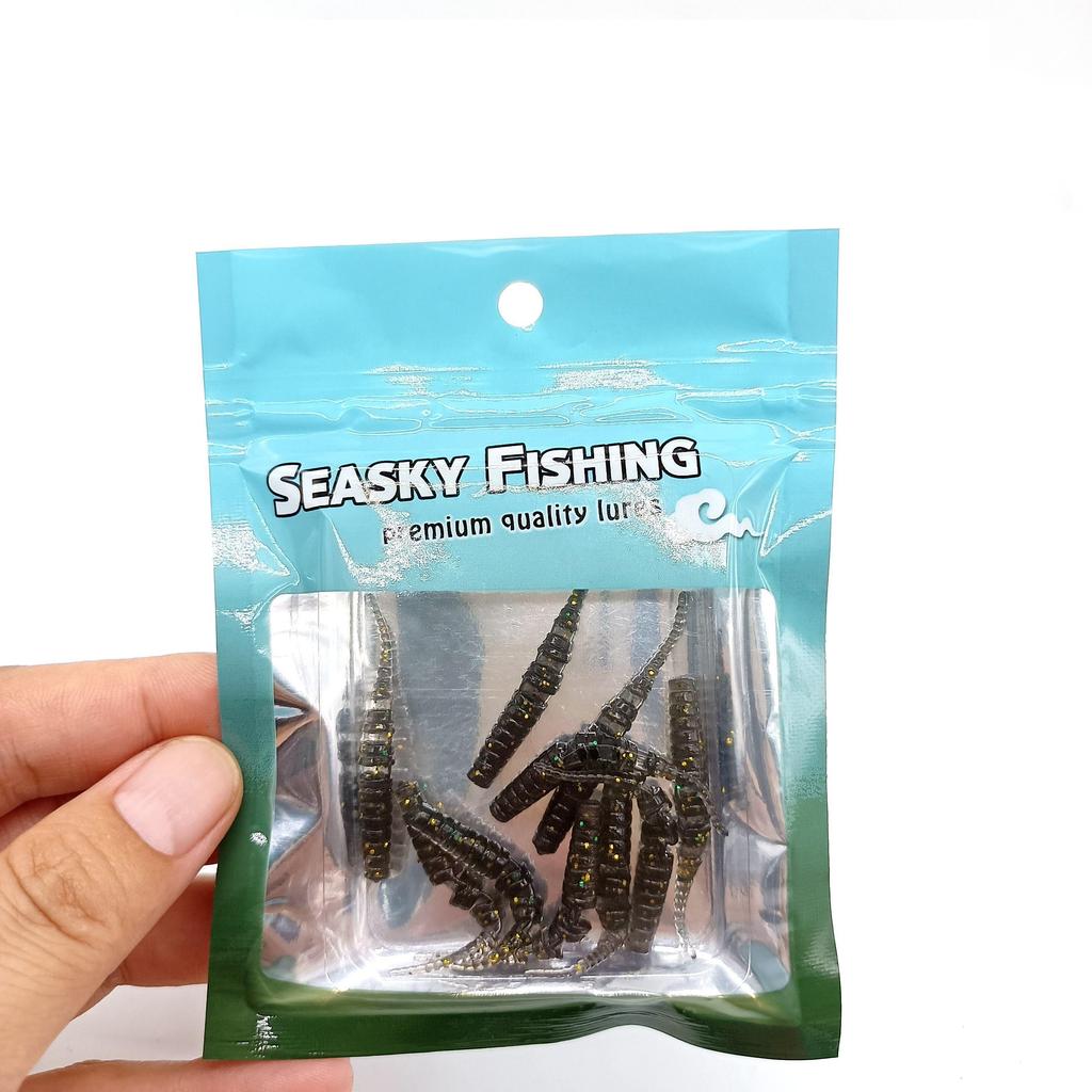 DUODUOYU 10PCS TPE Mini Soft Fishing Lure Silicone Bait 0.3g/40mm Artificial Swimbait Jig Wobbler Bass Bait Fishing Tackle