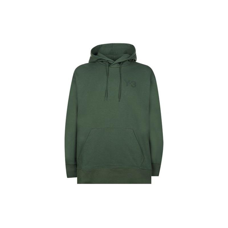 Y-3 FW21 Men's Logo Embroidered Pullover Sweatshirt Dark Green HF7069