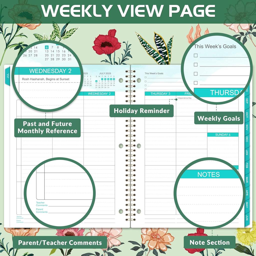 Student Planner 2025-2026 - School Planner 2025-2026, Jul. 2025 - Jun. 2026, 9'' x 11'', Weekly Lesson Calendar, Academic Year with Stickers, Week's