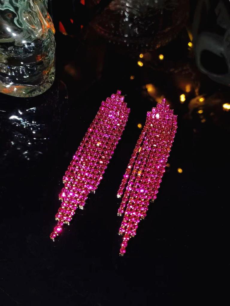 Elegant Rhinestone Tassel Earrings for Women