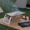 Portable Folding Ember-Fired Grill Foldable Folding Ember-Fired Instant Setup Compact Barbecue Rack for Campers, Picnic,