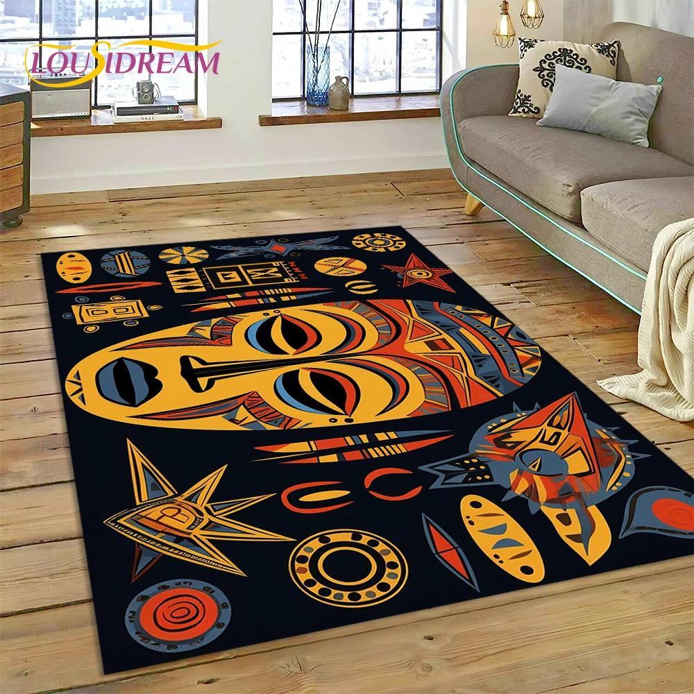 Cartoon Africa Ethiopian Custom Painting Art Carpet Rug for Bedroom Living Room Home Sofa Decoration,kids Large Decor Floor Mat