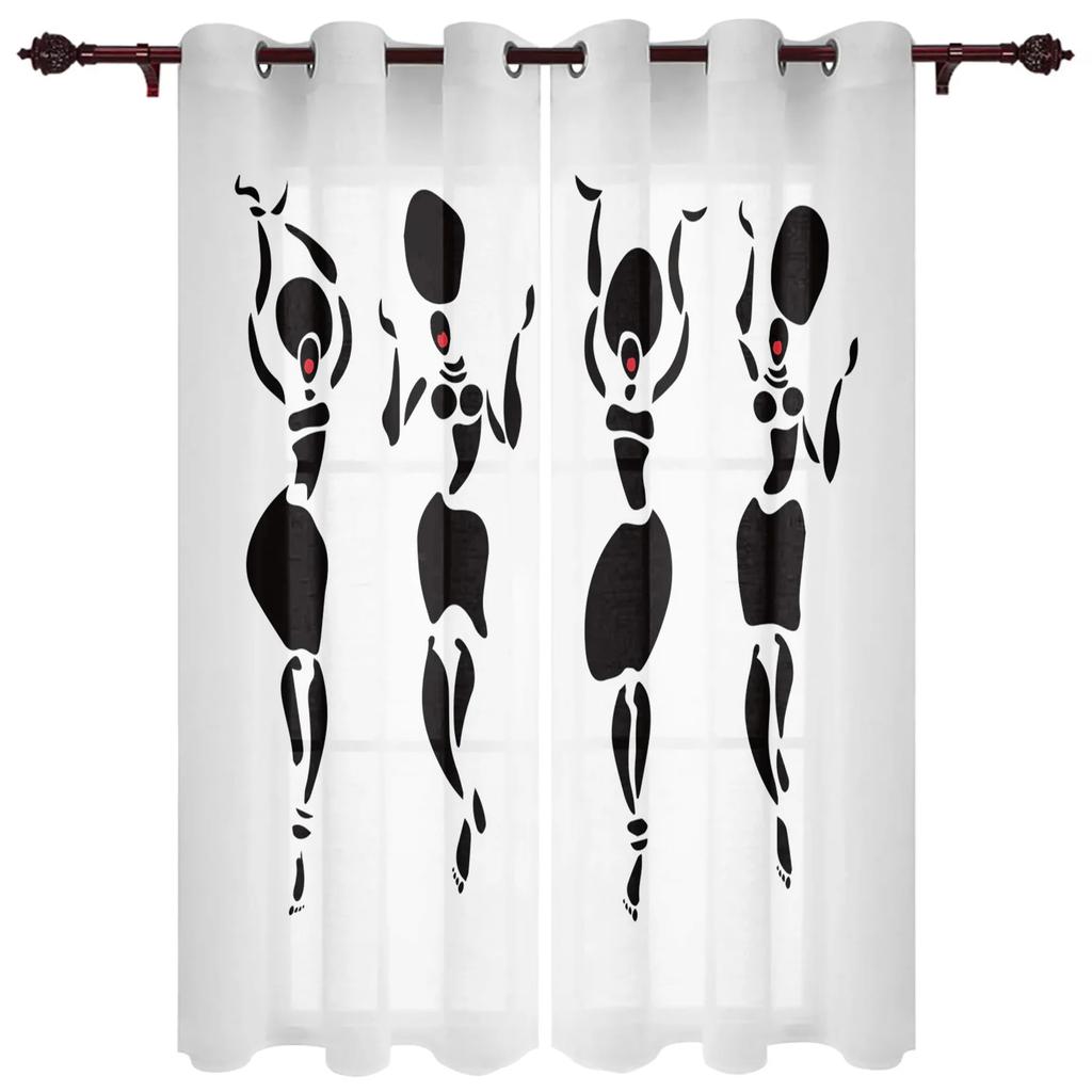 2Panels African Female Elephant Giraffe Bedroom Kitchen Curtains Living Room Decoration Items Window Curtains for Living Room
