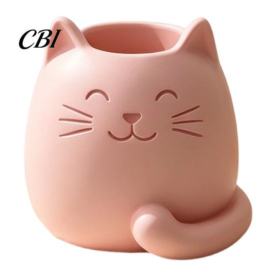 Katten Cartoon Ontwerp Bureau Organizer Pennenhouder, Vorm Organizer, Glad Oppervlak Decoratieve Milieuvriendelijke Container Schrijfgerei Houder voor Potloden Gelpennen