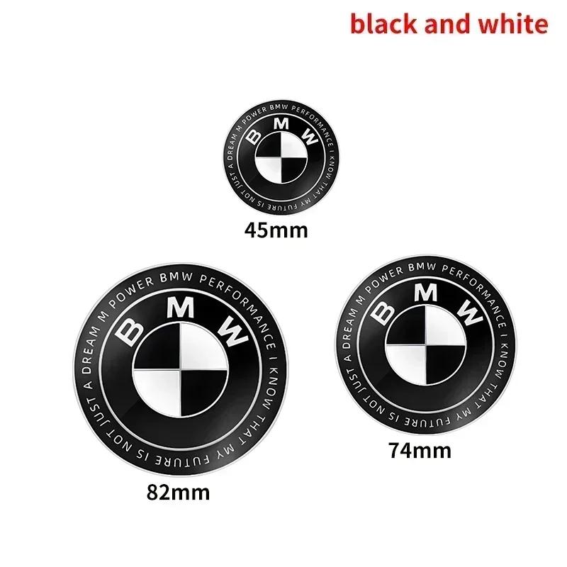 1ks Všechny černé 45mm 74mm 82mm zadní znaky kufru přední znak na kapotu a kufr znak na volant pro BMW M E46 E53 E90 E84 E93 F20 X3 X5 X6