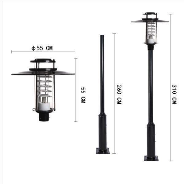 Rust-Proof 3m Courtyard Light Pole: Modern Landscape Street Light for Parks, Villas, Communities, and Households.