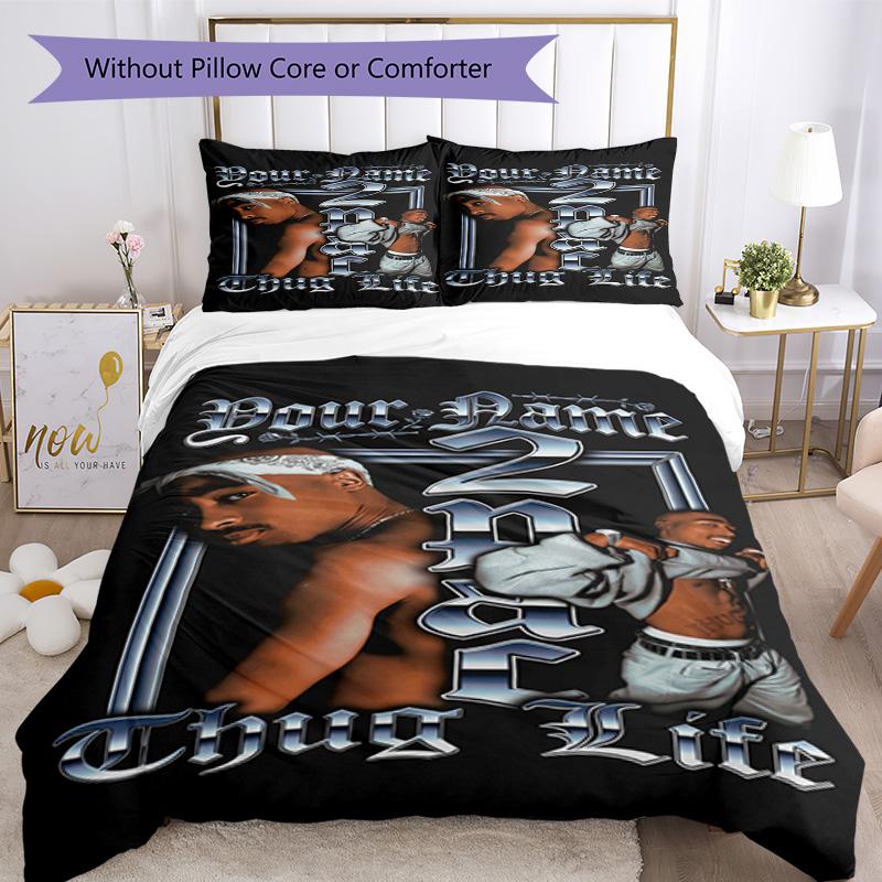 2pac Customize Your Name Custom Bedding Perfect for Decorate room Wrinkle Resistant Custom Room Decor Birthday/Christmas Gift Idea