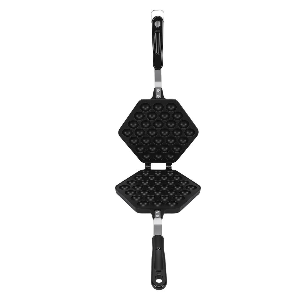 Bubble Waffle Pan Anti Stick Double Sided Stovetop Bubble Waffle Maker with Anti Scald Handles for Home Commercial Use