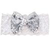 Barn Baby Girl Paljett Spets Bowknot Hårband Blinkande Turban Pannband Pannband