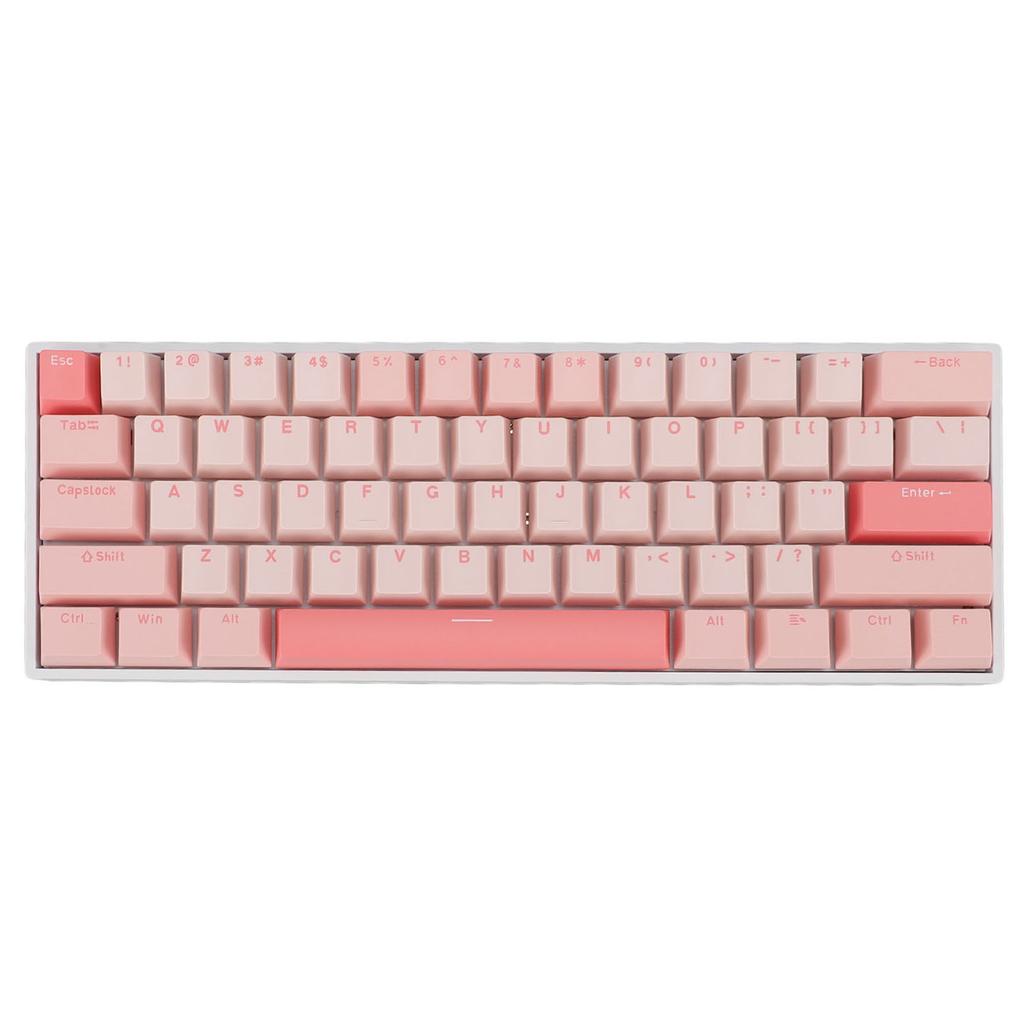 Kabelová mechanická klávesnice 61 kláves s červeným přepínačem, RGB, více světelnými efekty, herní klávesnice s USB-C