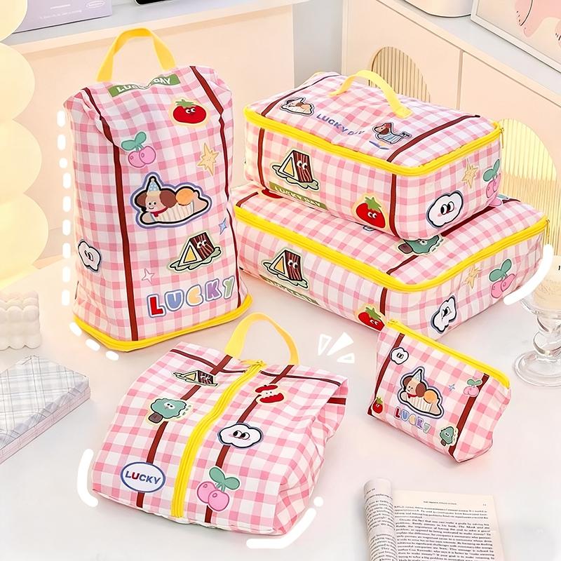 Cartoon Clothing Storage Bag Waterproof Storage Travel Handbag Portable Pouch Organizer Underwear Storage Bag Seasonal Storage