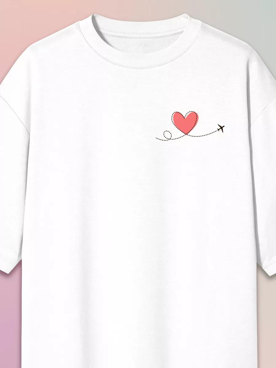 Oversized T-shirt with Heart print 4XL