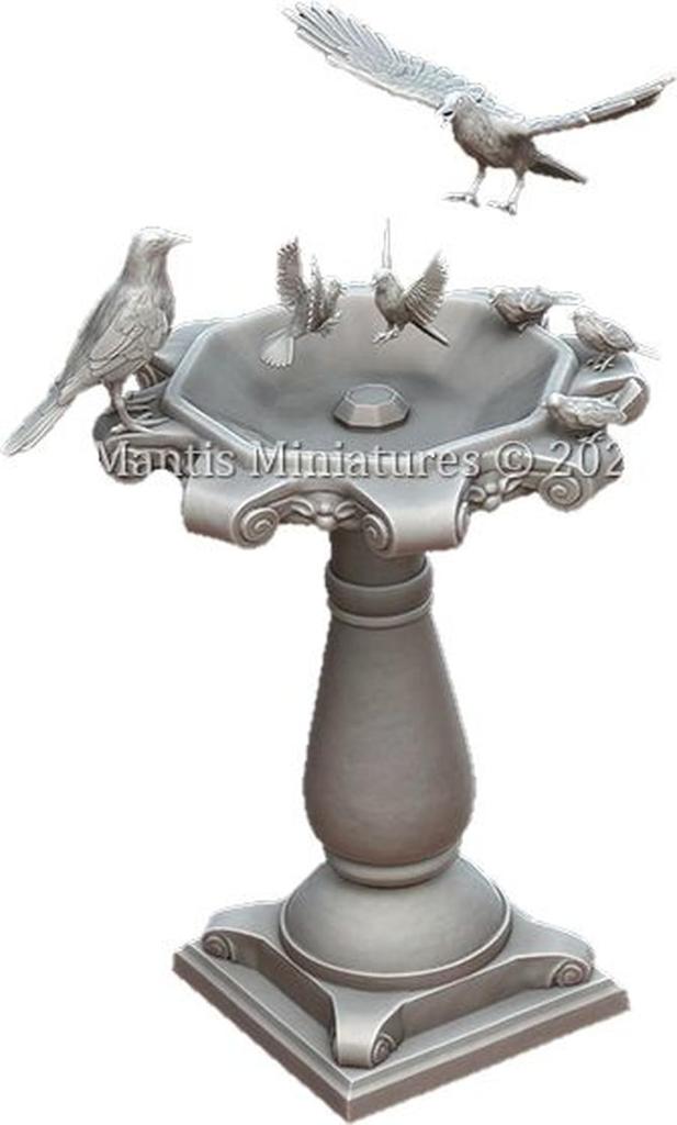 Mantis Miniature Animal Series Animal Set 62 Birds Gathering in a Birdbath Resin Kit Man35200 1/35 (Animals)