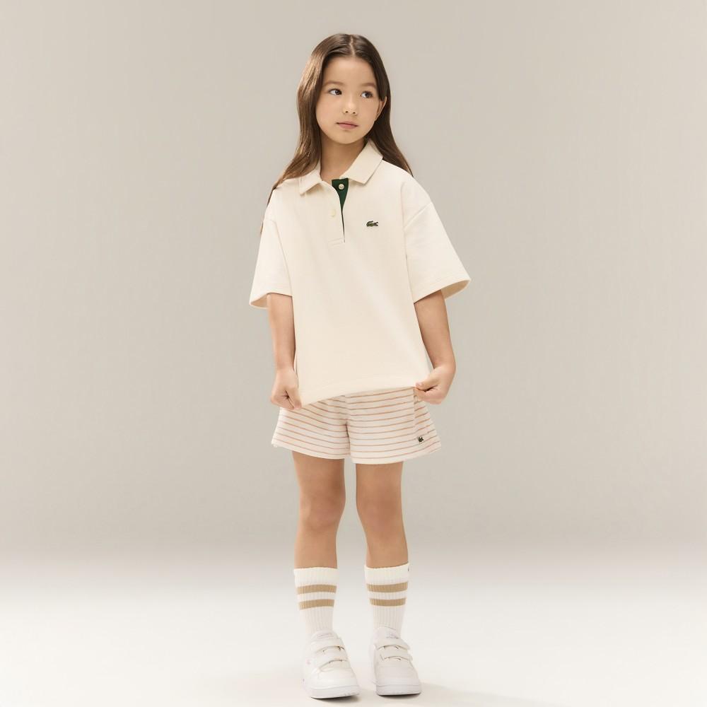 [lacoste] Kids' Loose Fit Short-Sleeve Polo Shirt PJ0977-56GXFJ