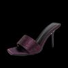 Star slippers of the same style 2025 summer new square head thin heel purple rhinestone word with temperament beautiful high heel sandals