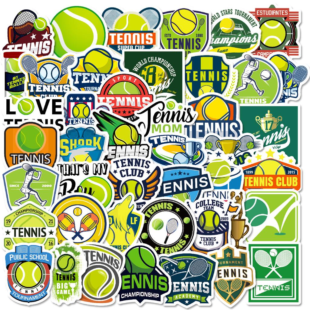 50PCS Tennis Graffiti Stickers, Sports Themed Decals for Phone Case, Laptop & DIY Decoration