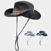 New Fashion Wash Tie Dye Do Old Western Cowboy Fisherman Hat Men and Women Color Shade Sun Protection Mountaineering Hat