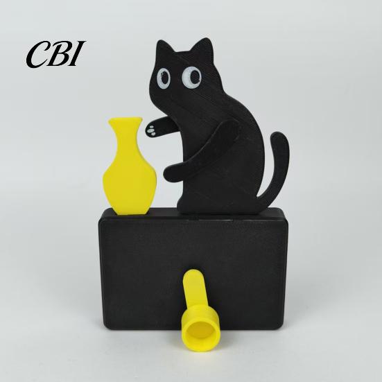 Animal Fridge Magnet Cat Pushing Vase Refrigerator Magnet, 3D Printed Whiskers Holder Kitchen Decor Pet Memorial Keepsake Decoration, Gift for